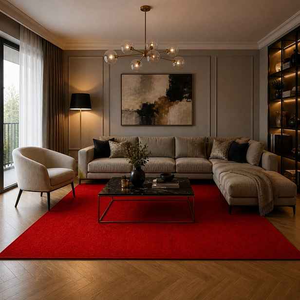 Kusový koberec Monarch red čtverec, 400x400, červená, chodba / předsíň, AladinWorld Expres