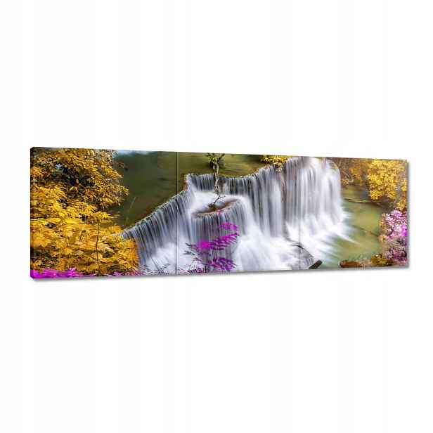 Obrazy 120x40 Fialově kolem kaskády