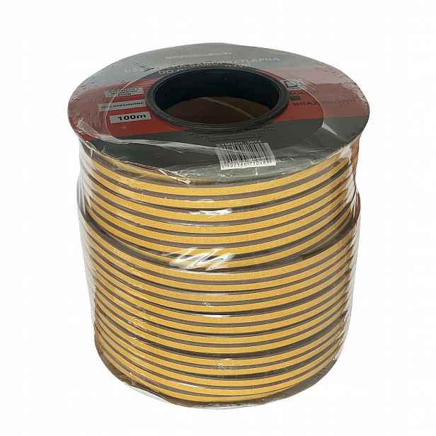 Samolepicí Těsnění D 9x7,5 mm Hnědé 100 m Pro Okna Dveří