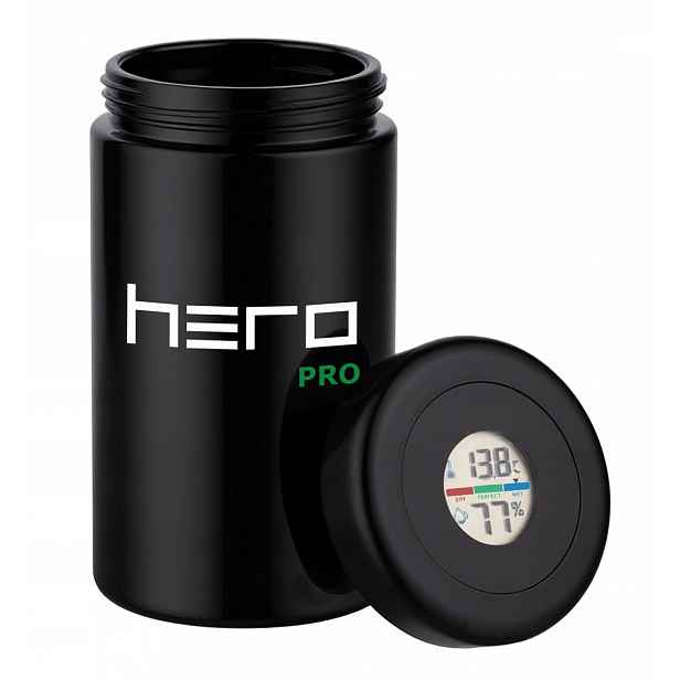 Skleněná nádoba bez zápachu s vlhkoměrem 500 ml Hero Pro