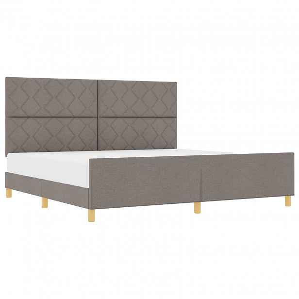 vidaXL Rám postele s čelo Taupe 200 x 200 cm textil