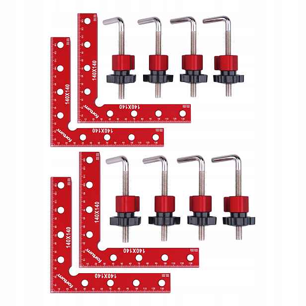 2x Svorka Svěrák 2x Rohový Úhlový Svěrák Držák 140 mm Hliníkový 90° Sada