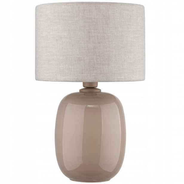 Béžová skleněná stolní lampa se stínítkem do ložnice na čtení Melody