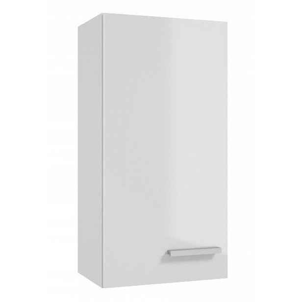 Koupelnová skříňka závěsná komoda úzká 60x30 cm bílý lesk praktická