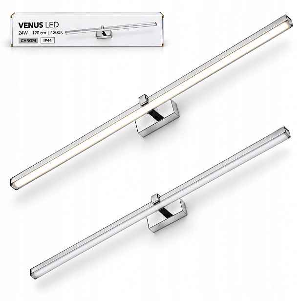 Lampa do kadeřnického salonu Venus Led 24W 120 cm chrom 4200K IP44 1640lm