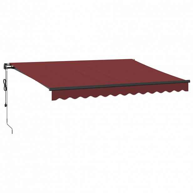 vidaXL Stahovací markýza Vínová 350 x 250 cm Polyester
