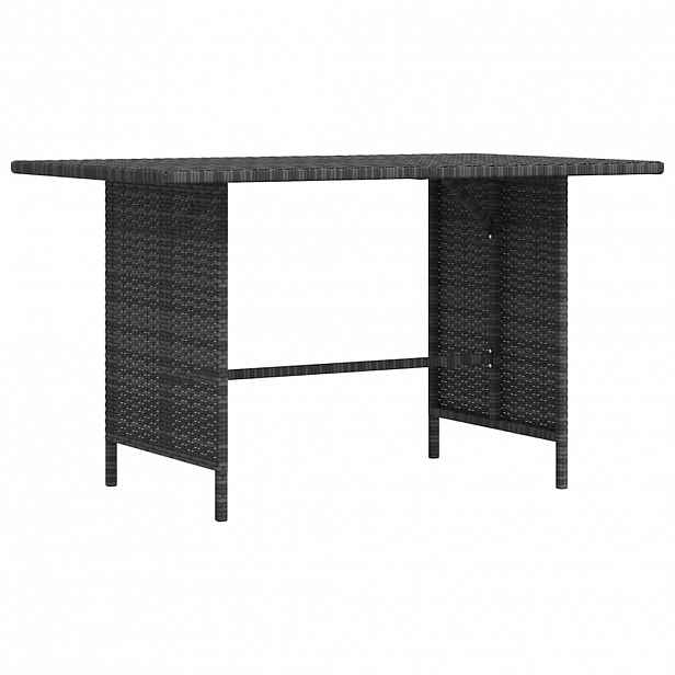 vidaXL Zahradní jídelní stůl šedý 110 x 70 x 65 cm polyratan