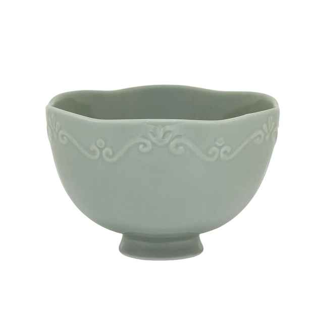 Zelená porcelánová miska s krajkou Provence lace verte - Ø 14*10 cm / 650 ml Chic Antique