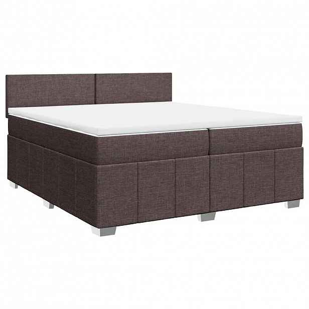 vidaXL Box spring postel s matrací tmavě hnědá 200x200 cm textil