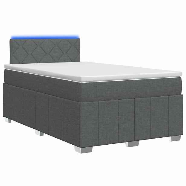 vidaXL Postel boxspring s matrací Tmavě šedá 120 x 190 cm Textil