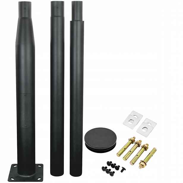 Skládací sloupek 3 m 160x160 mm fi60 mm černý C84-SSO-S3M-160-060-BL