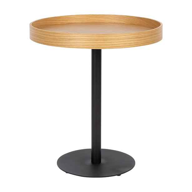 Kulatý odkládací stolek s deskou v dubovém dekoru ø 40 cm Yuri S – White Label