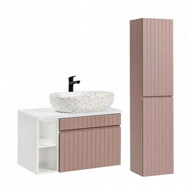 Petits-meubles KOUPELNOVÝ NÁBYTEK 80.4cm Zelie 2er-Set Rose