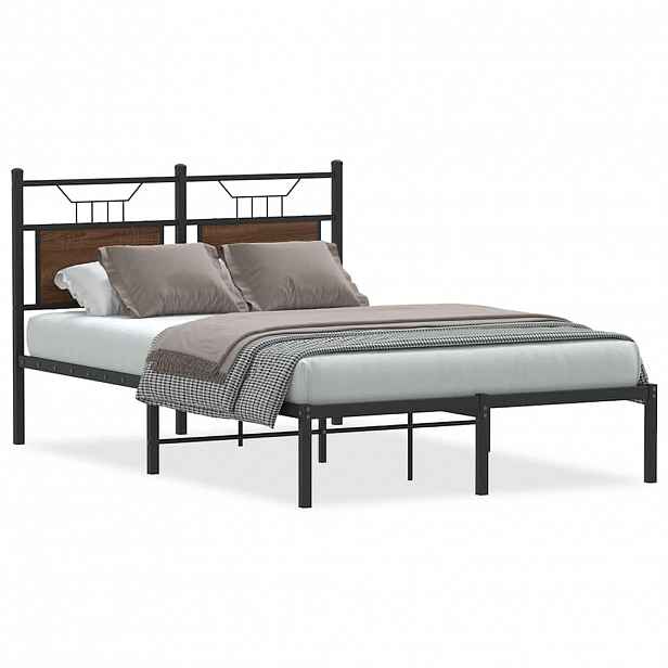vidaXL Rám postele bez matrace hnědý dub 120 x 200 cm kompozitní dřevo