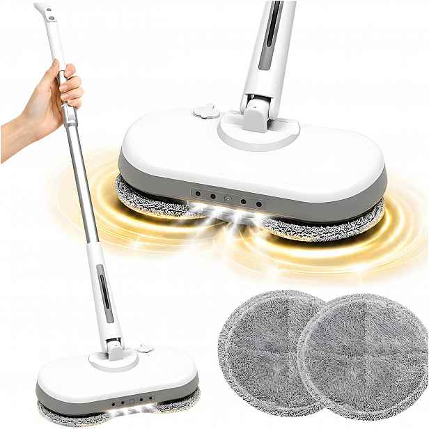 Bezdrátový Elektrický Mop 300 ML, Sada Rotačních Mopů, Čistič Oken