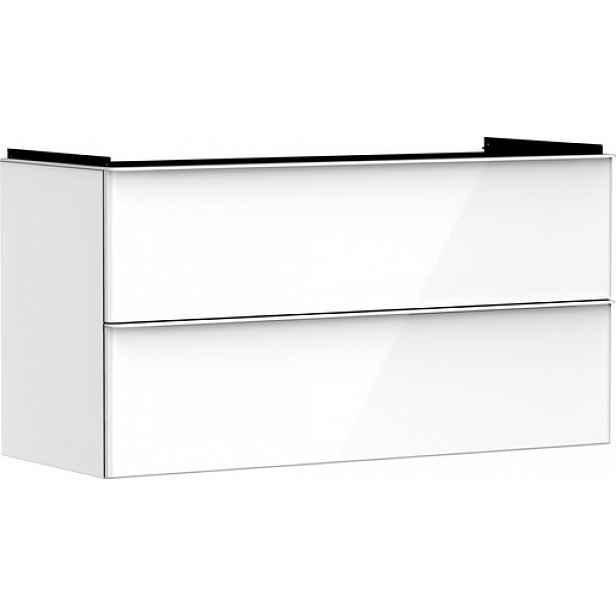Skříňka pod umyvadlo bez umyvadla Hansgrohe Xelu Q 118x62,5x47,5 cm bílá lesklá 54035700