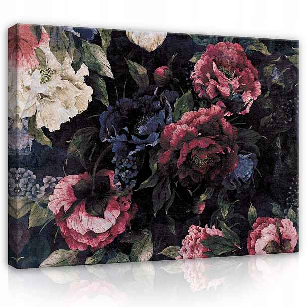Obraz 100x75 Květinový tmavý zátiší baroko vintage botanický baroko