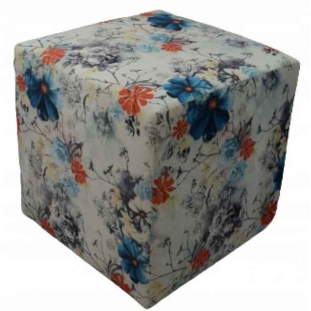 Taburet Pufy 40x40x40 Beauty květy různé barvy