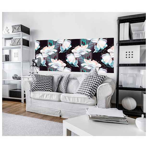 Vliesová fototapeta Bílé květy Jemný vzor Elegance 250x104 lepidlo