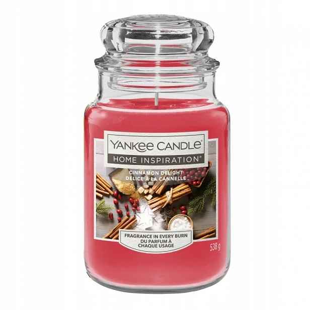 Yankee Candle Cinnamon Delight, Velká vánoční vonná svíčka 538 g