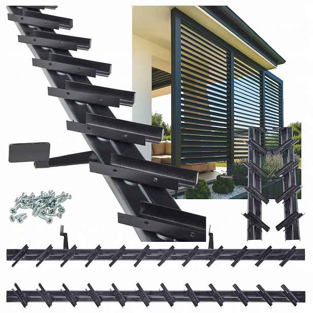 Pohyblivá Prkna Mechanismus Žaluzie Na Terasu Do Altánku Shutters Černý 107 CM