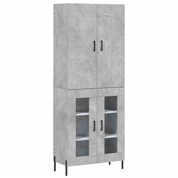 vidaXL Skříň highboard betonově šedá 69,5x34x180 cm kompozitní dřevo