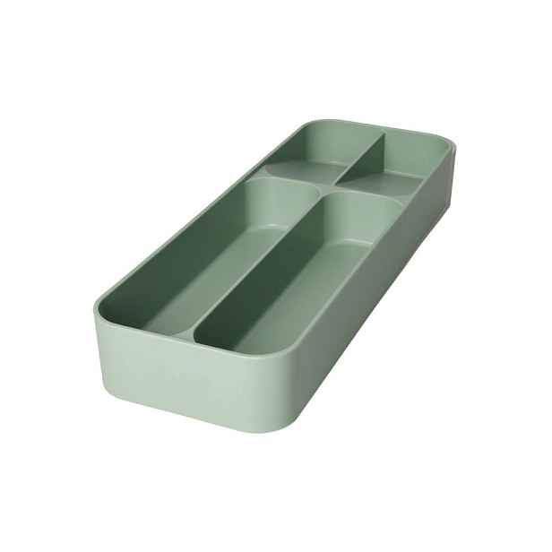 Šalvějově zelený plastový příborník do zásuvky 13,5 x 39 cm – Brandani