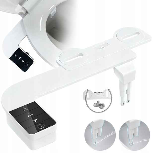 Bidetový Nástavec Na Záchod, Nástavec Na Bidet, Sada, Dvojitá Tryska, Bílá Barva