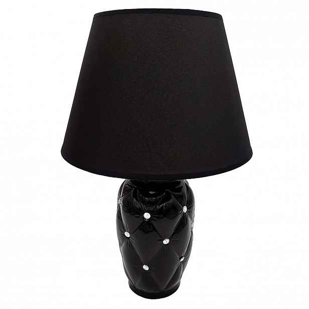 Noční Lampa Černá S Krystaly, Prošívaná Stolní Lampička