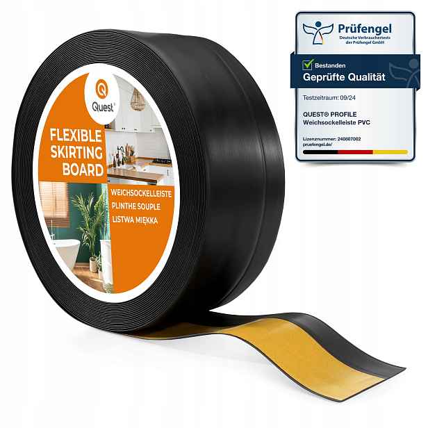 Podlahová lišta samolepicí Pvc 50/20 černá 20 m| pružná