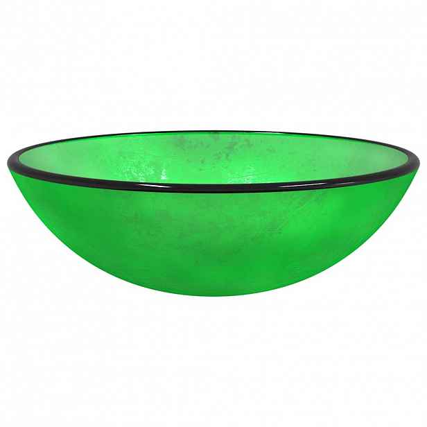 vidaXL Umyvadlo tvrzené sklo 42 x 14 cm zelené