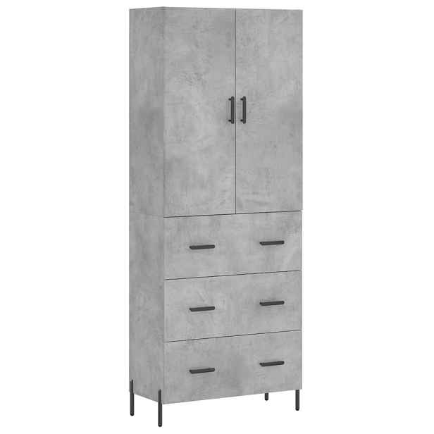 vidaXL Skříň highboard betonově šedá 69,5x34x180 cm kompozitní dřevo