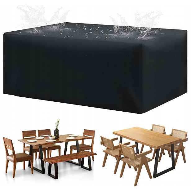 Obal na zahradní nábytek pro židle a stůl, voděodolná plachta 213×132 cm