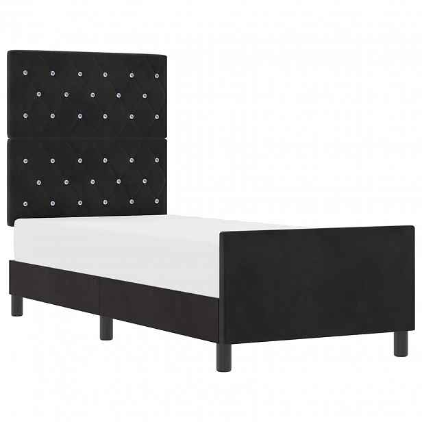 vidaXL Postel s boxspringem s čelo Černá 80 x 200 cm samet