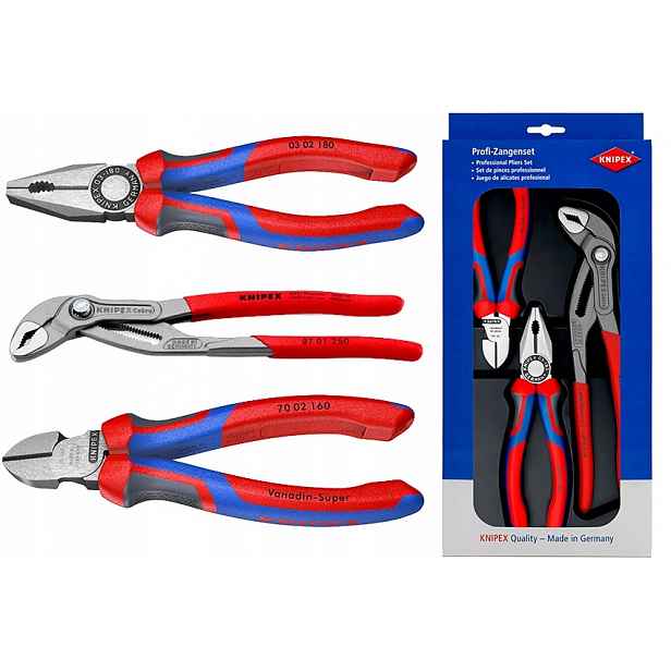 Sada nářadí Knipex Cobra 250 mm Kombinačky 180 Řezačky 160 3 ks Najder