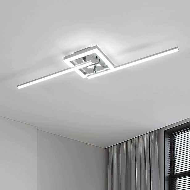 Stropní Led lampa lustr chrom otočný moderní do obýváku 6500K 26W