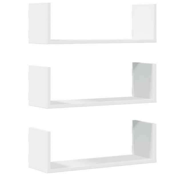 vidaXL Nástěnné police 3 ks bílé 58 x 18 x 18 cm kompozitní dřevo