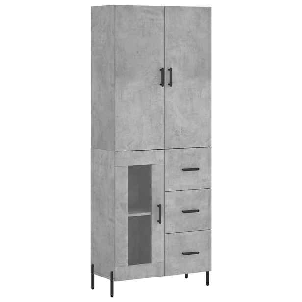 vidaXL Skříň highboard betonově šedá 69,5x34x180 cm kompozitní dřevo