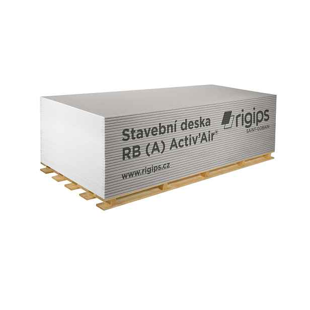 Deska sádrokartonová Rigips RB Activ'Air 2 000×1 250×12,5 mm
