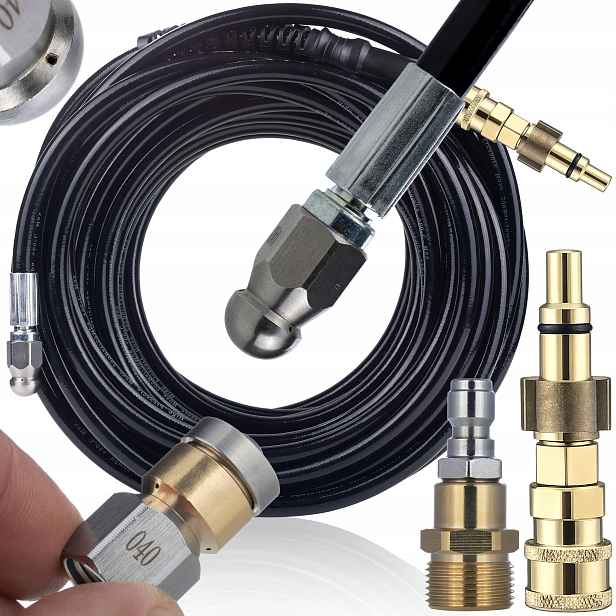 Hadice Pro Kanalizaci 20 M Rotační Tryska 3+1 Pro Lavor Adaptér Z M22 Na 1/4