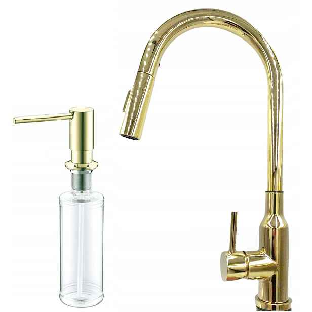 Kuchyňská baterie Lamsa Gold Poler Ww zlatá Dávkovač