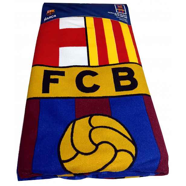 Plážový ručník fanouška Fc Barcelona 180x90 cm fanouška Barca, klubová kolekce