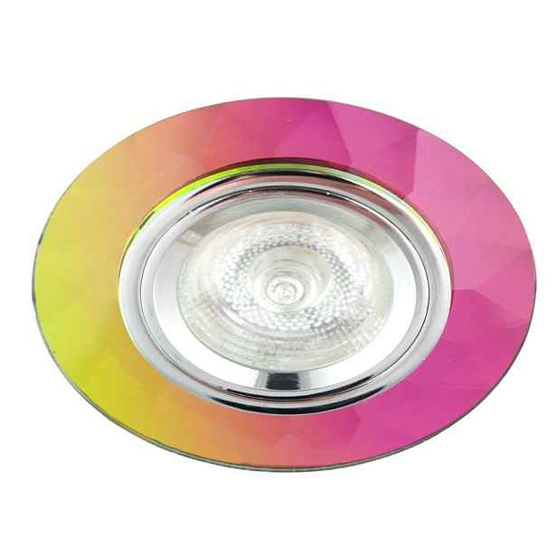 Stropní svítidlo SS-11 Ch/Mix Mr16 Chromové stropní svítidlo, pevné kulaté, sklo, mix barev