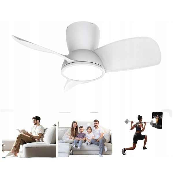 Stropní Ventilátor Led Osvětlení Stropní Svítidlo Ateroll Tichý 69 CM