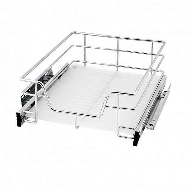 TEMU Rozšiřitelný úložný koš do zásuvek, univerzální design, ideální pro použití v kuchyni, pasuje do skříněk o velikosti 41 cm, stříbrná barva,