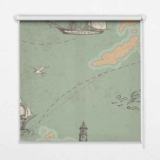 TULUP VNITŘNÍ roleta - okenní roleta - roleta - 120x140 cm - Mapa oceánu