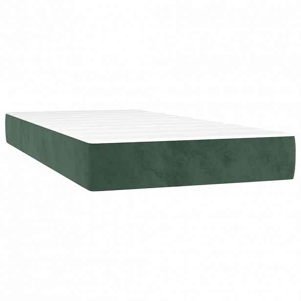 vidaXL Taštičková matrace střední tvrdost tmavě zelená 100 x 210 x 20 cm samet