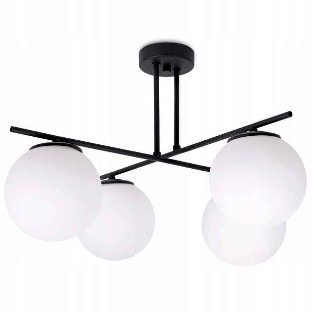 Závěsné Stropní Svítidlo Lustr Černá Bílá Loft Kule Glamour Moderní
