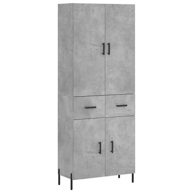 vidaXL Skříň highboard betonově šedá 69,5x34x180 cm kompozitní dřevo