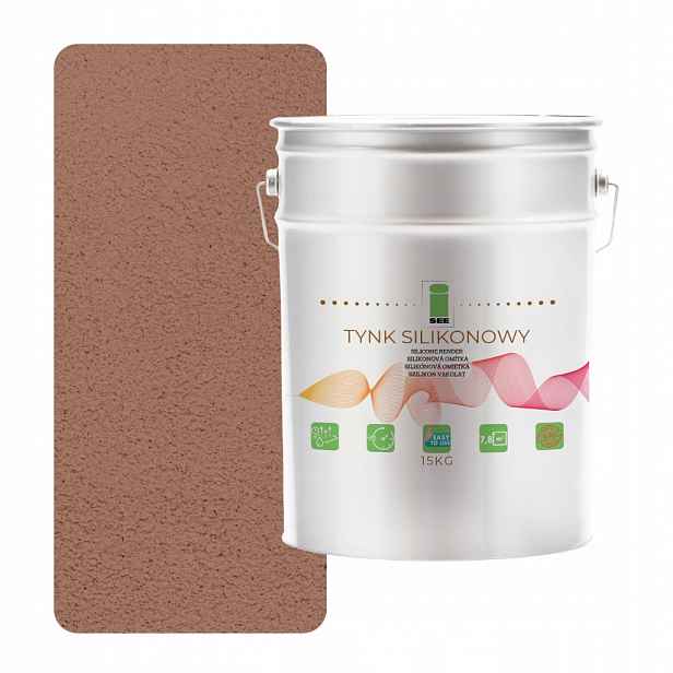 Vnější Silikonová Fasádní Omítka Hnědá, Bledá 1.0 MM, Prémiová, 15 Kg